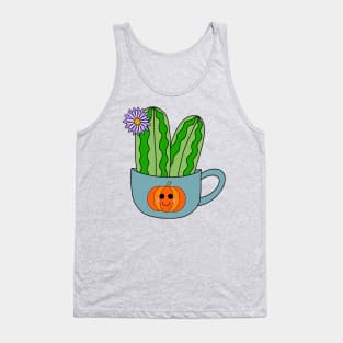 Cute Cactus Design #128: Cute Cacti With A Pretty Flower In Halloween Mug Tank Top